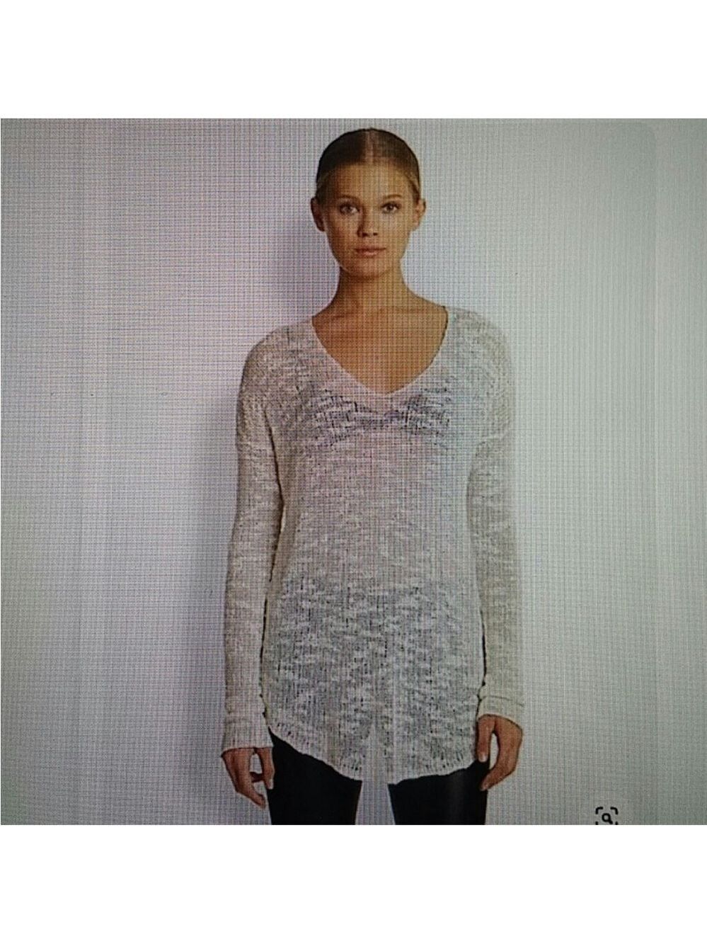 Helmut Lang Silk Open Knit V-Neck Sweater Sz Small